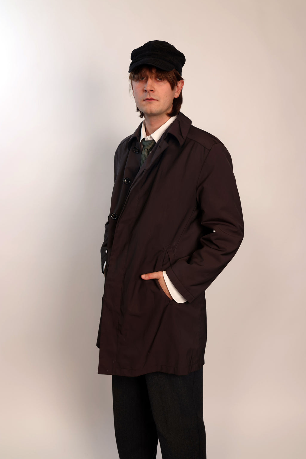 brown trenchcoat