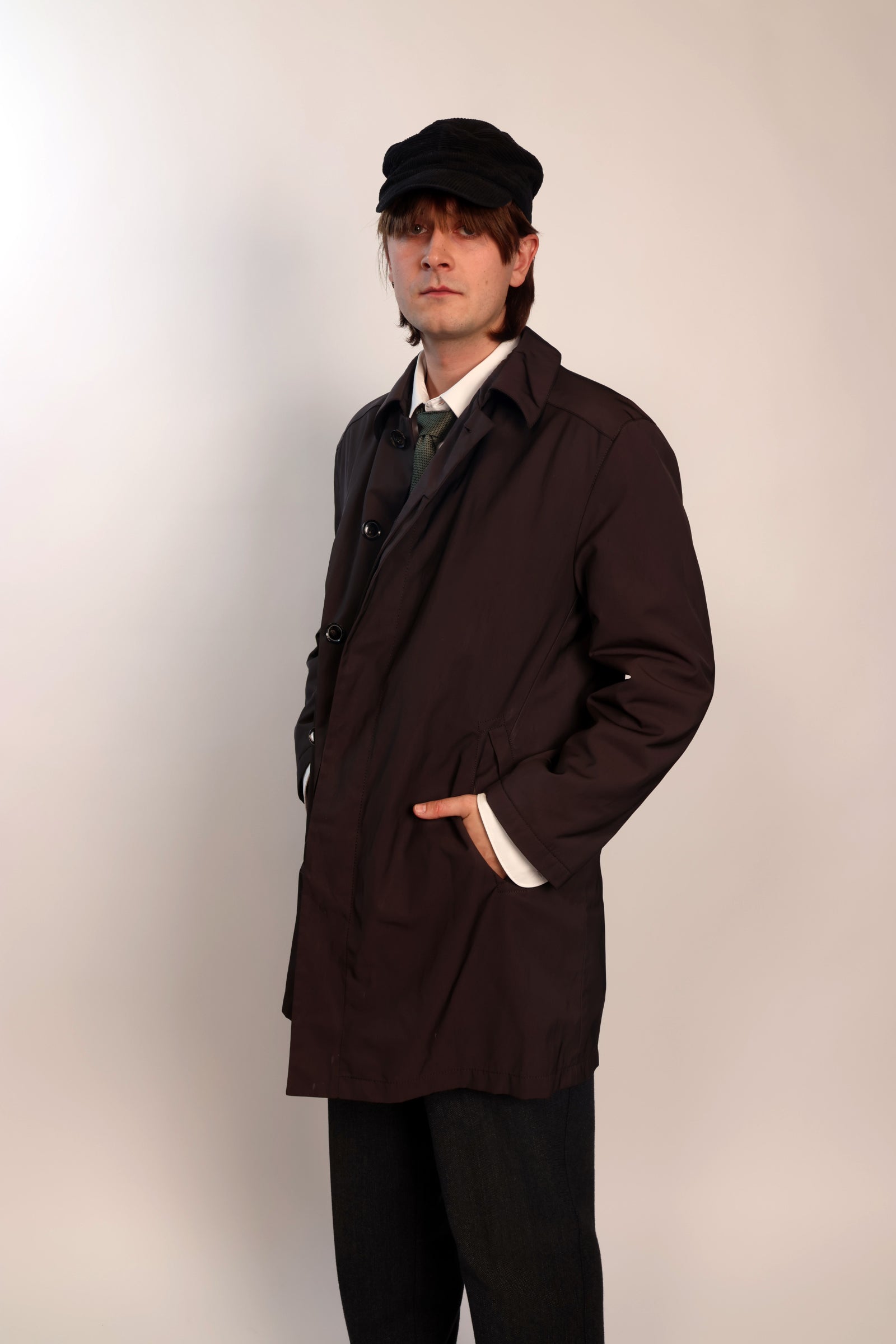 brown trenchcoat
