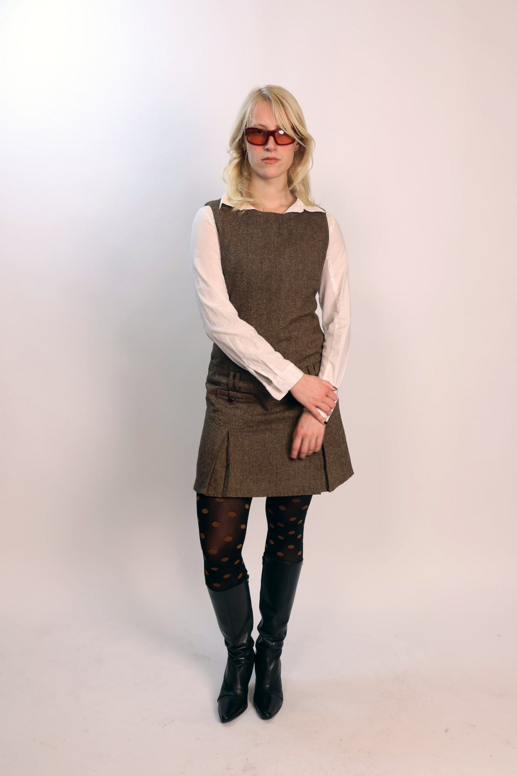 brown wool dress