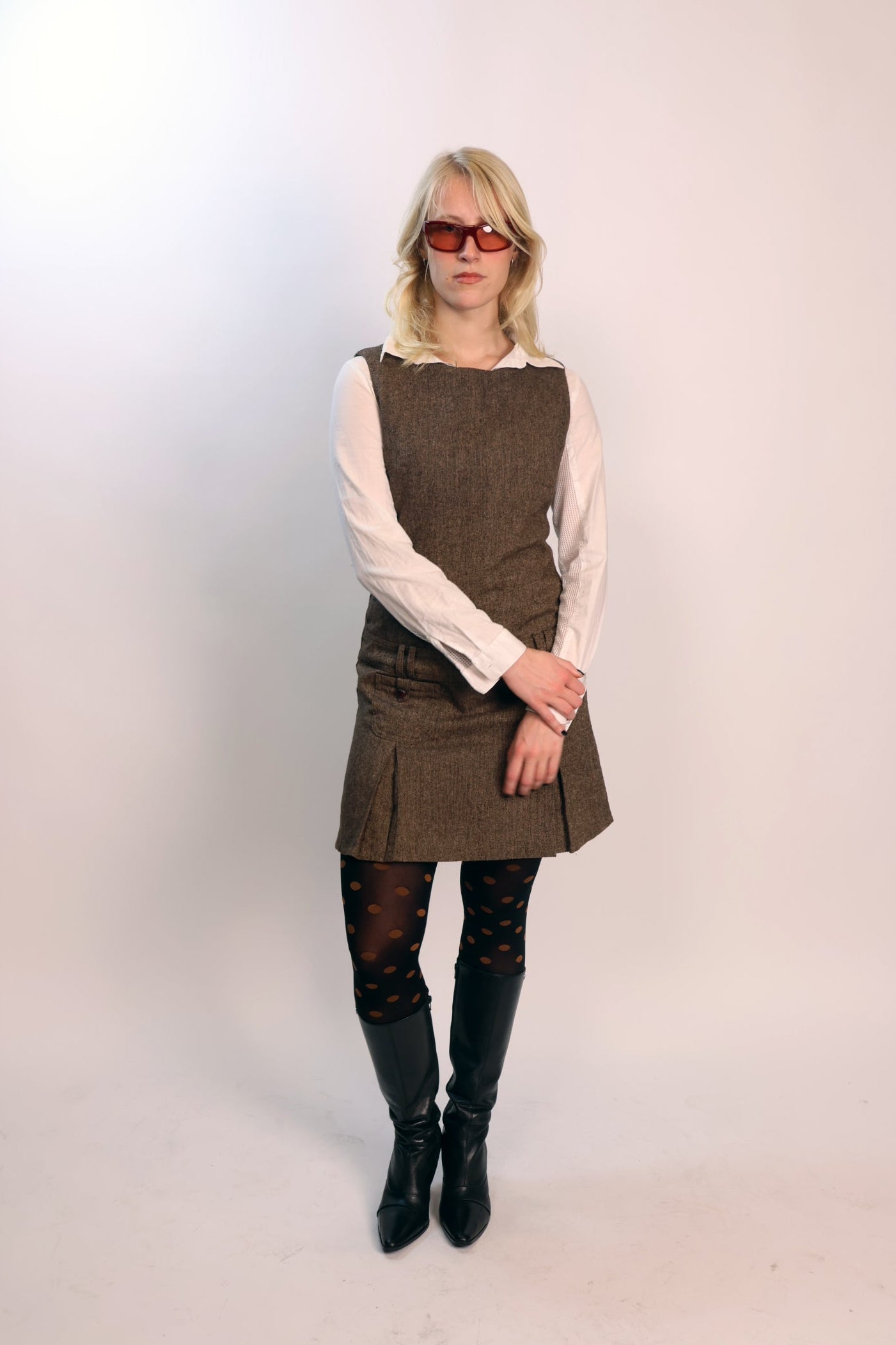 brown wool dress