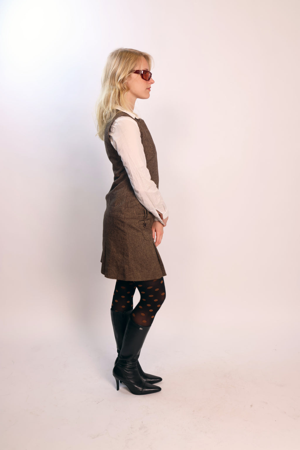 brown wool dress