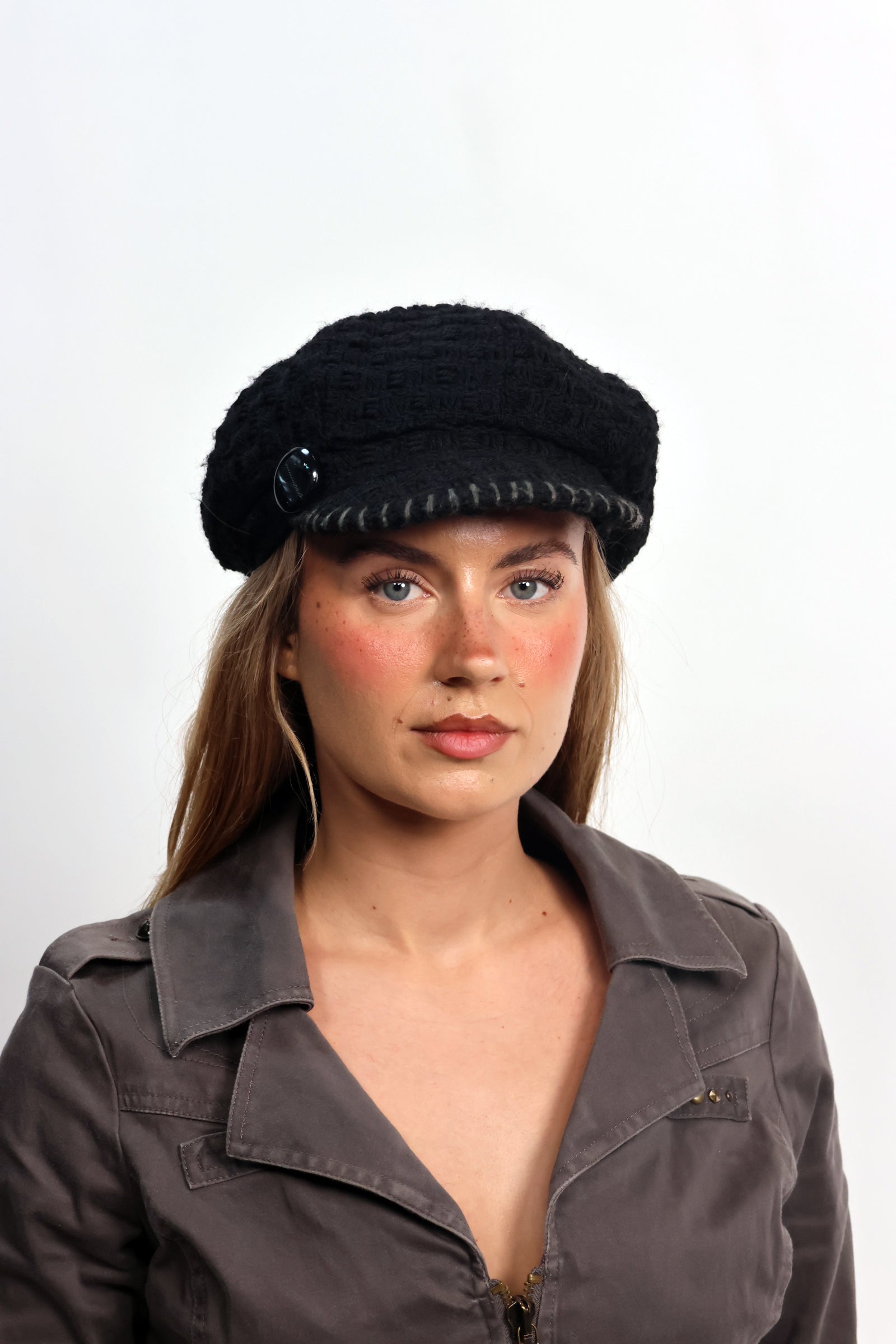 knitted flat cap