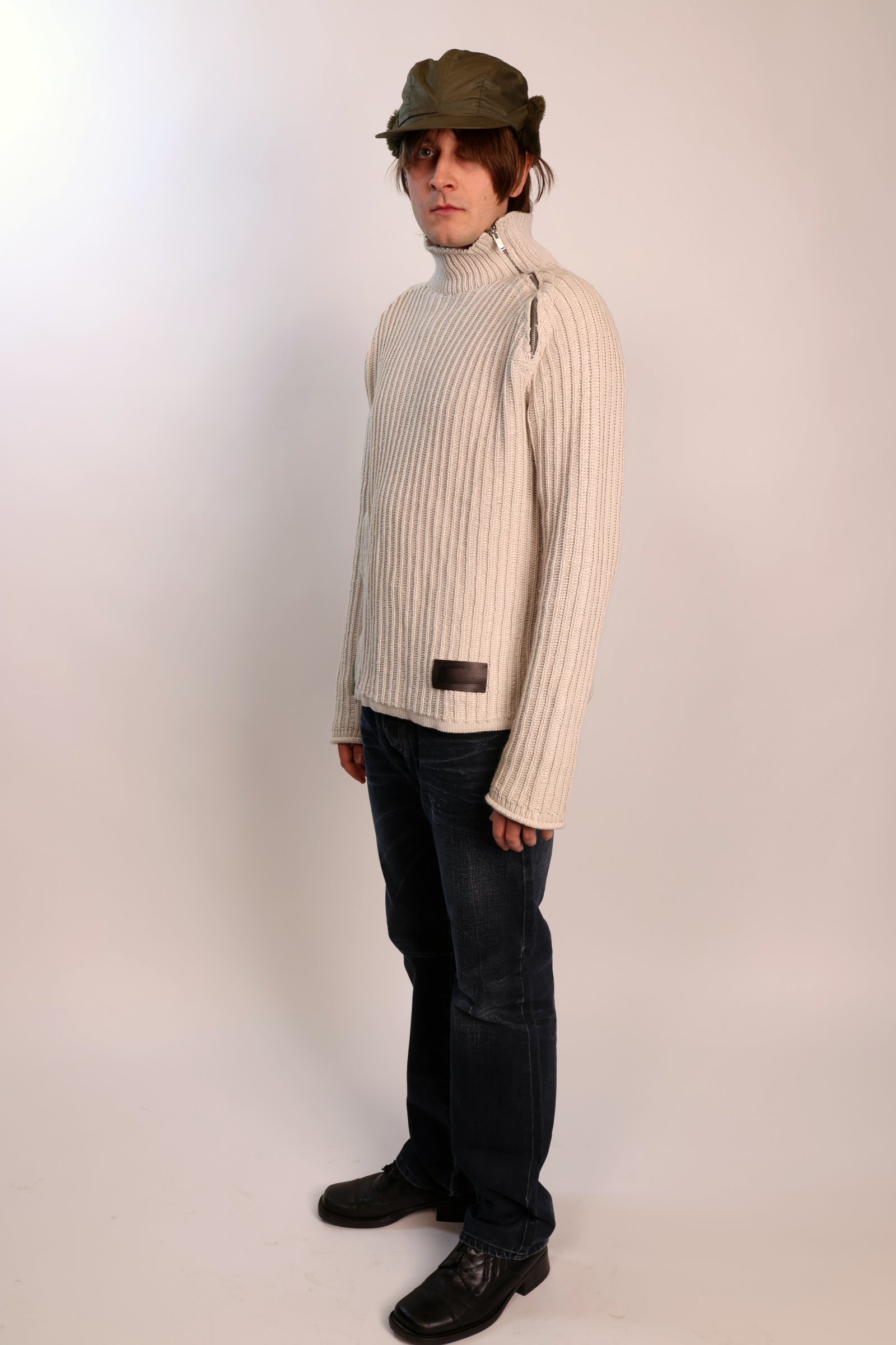 asymmetrical zip sweater