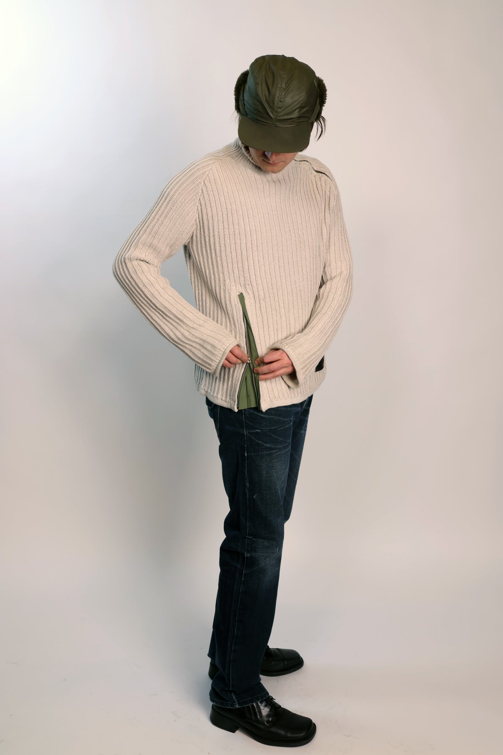 asymmetrical zip sweater