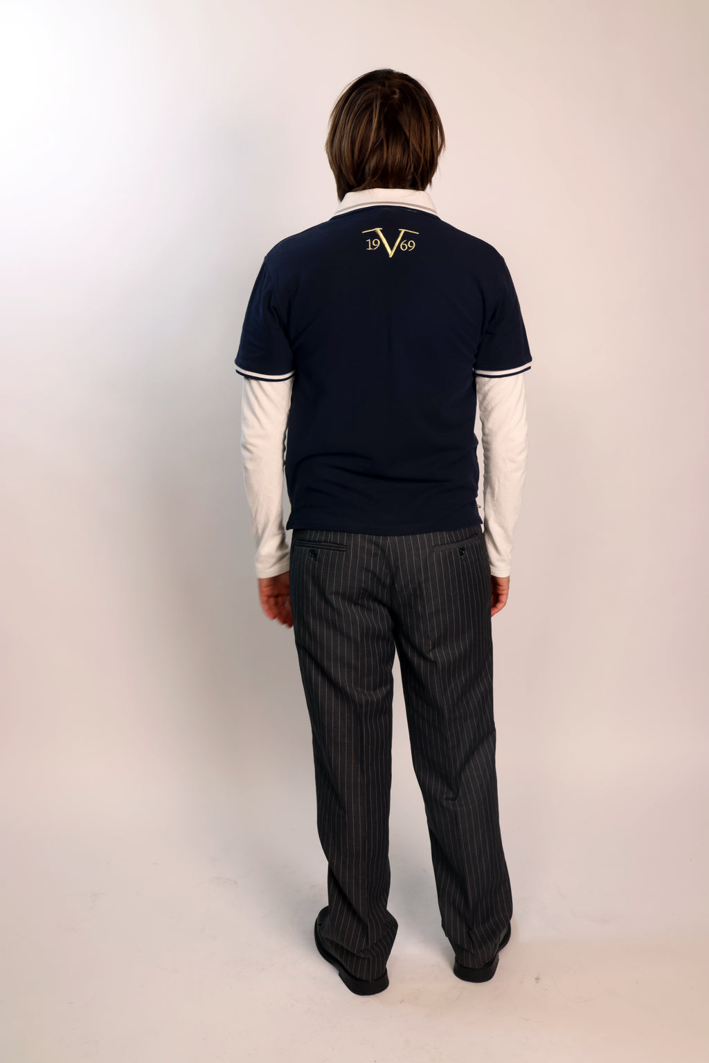 striped suit pants